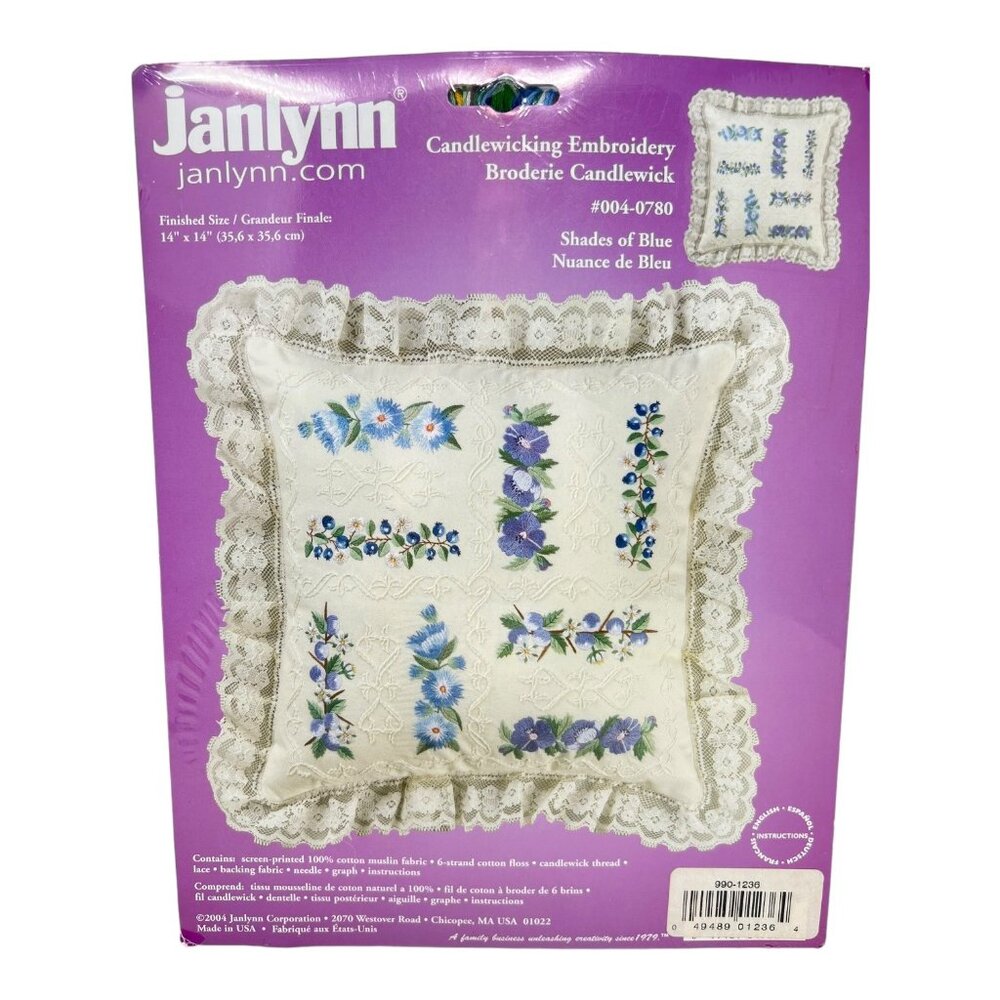Janlynn Candlewicking Embroidery Kit Shades Of Blue 14" x 14" #004-0780 - Picture 2 of 4